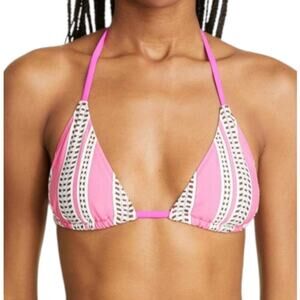 LemLem Amira Triangle Bikini Top In Pink Size Small NWOT $155 MSRP